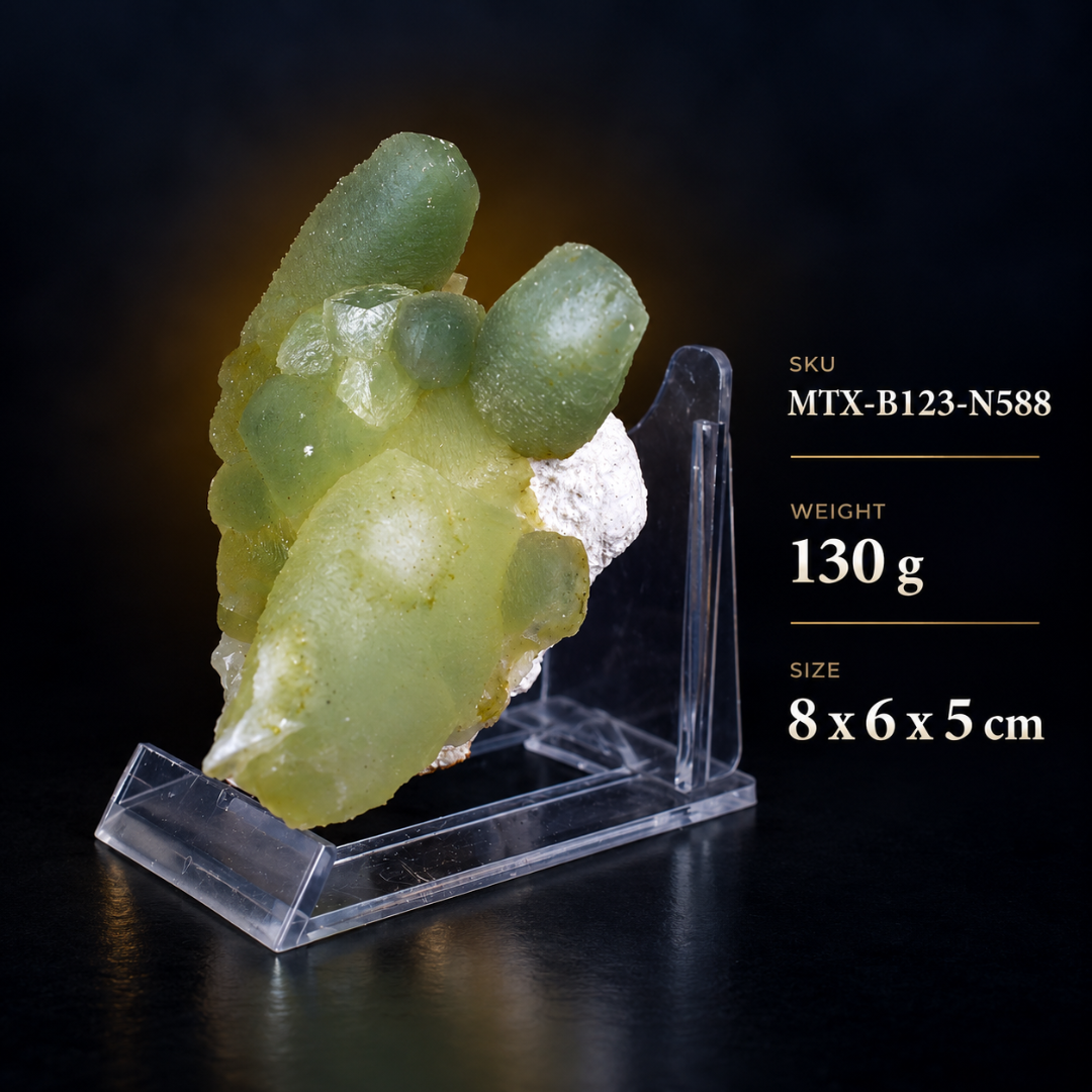 Natural Green Crystal Cluster Mineral Specimen – 130g