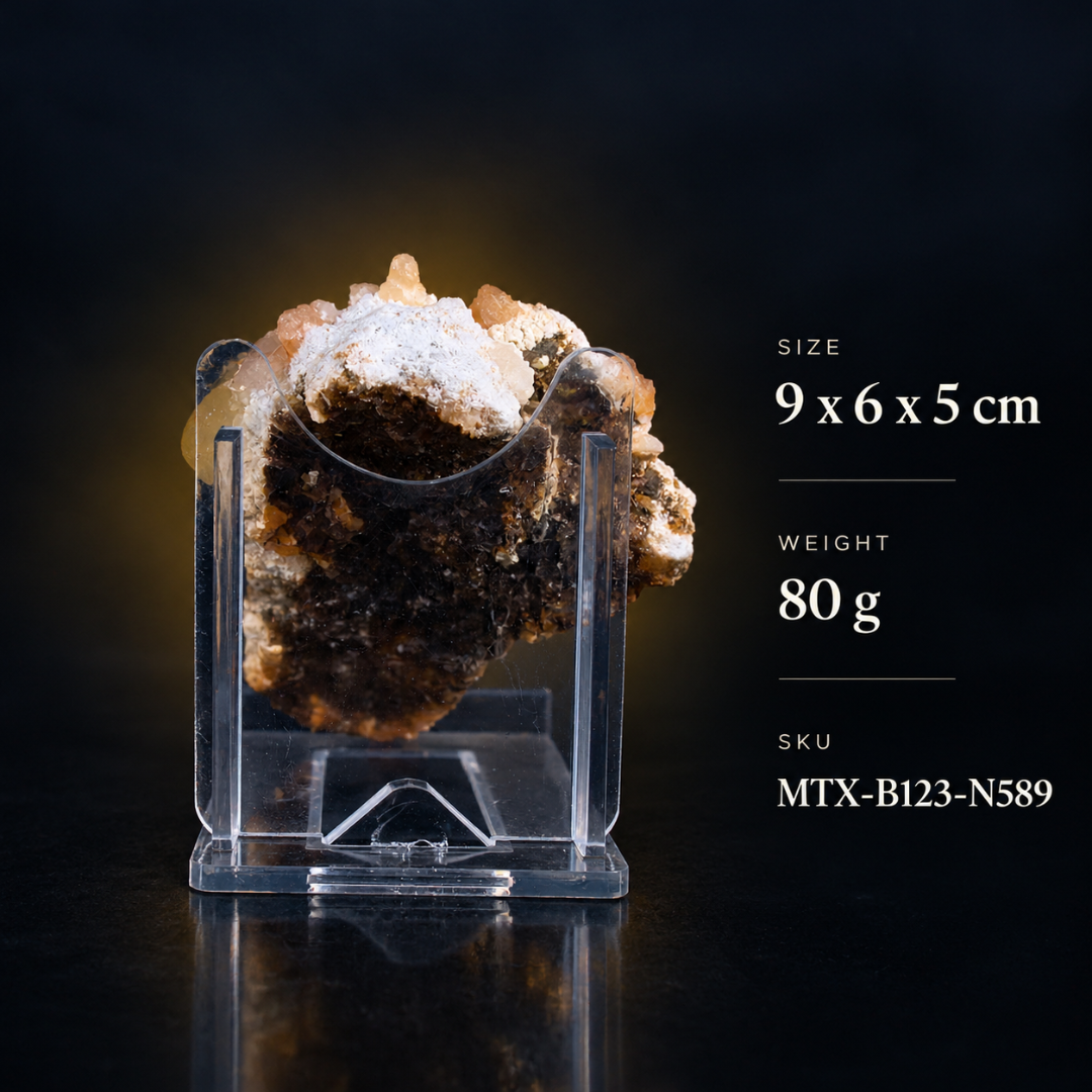 Natural Stilbite with Calcite Mineral Specimen – 80g