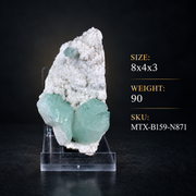 Natural Green Apophyllite with Stilbite on Matrix – 90 g