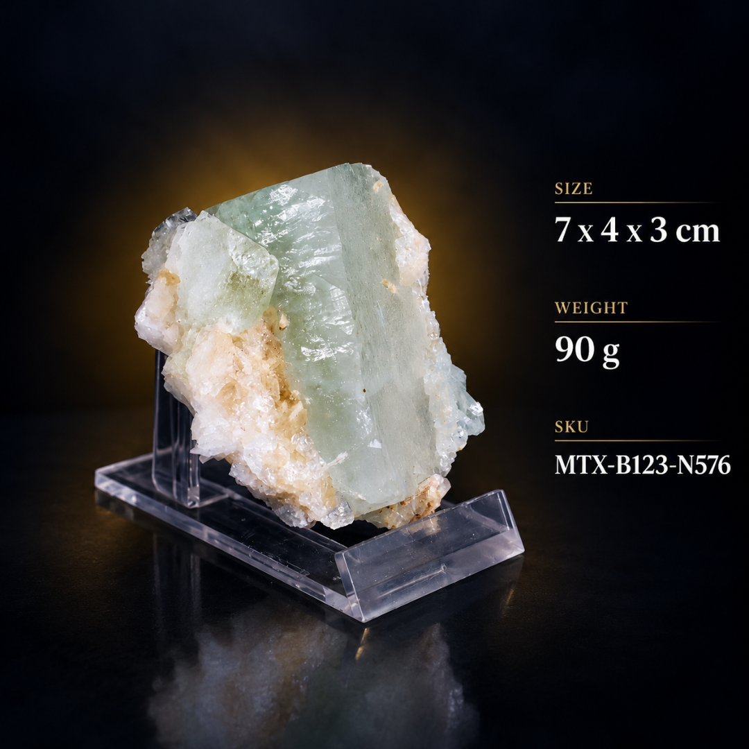 Natural Green Apophyllite with Heulandite Mineral Specimen – 90g