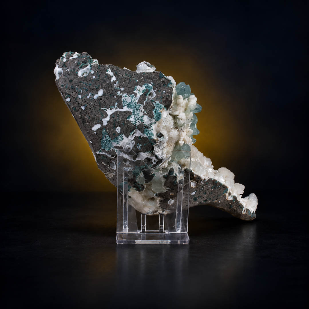 Natural Green Apophyllite with Heulandite Matrix