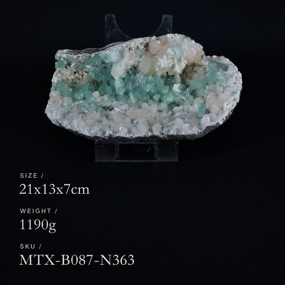 Natural Green Apophyllite, Stilbite with Heulandite Crystal Specimen – India