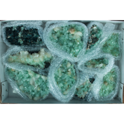 Natural Green Apophyllite, Stilbite with Heulandite Crystal Lot – 10 Pieces from India