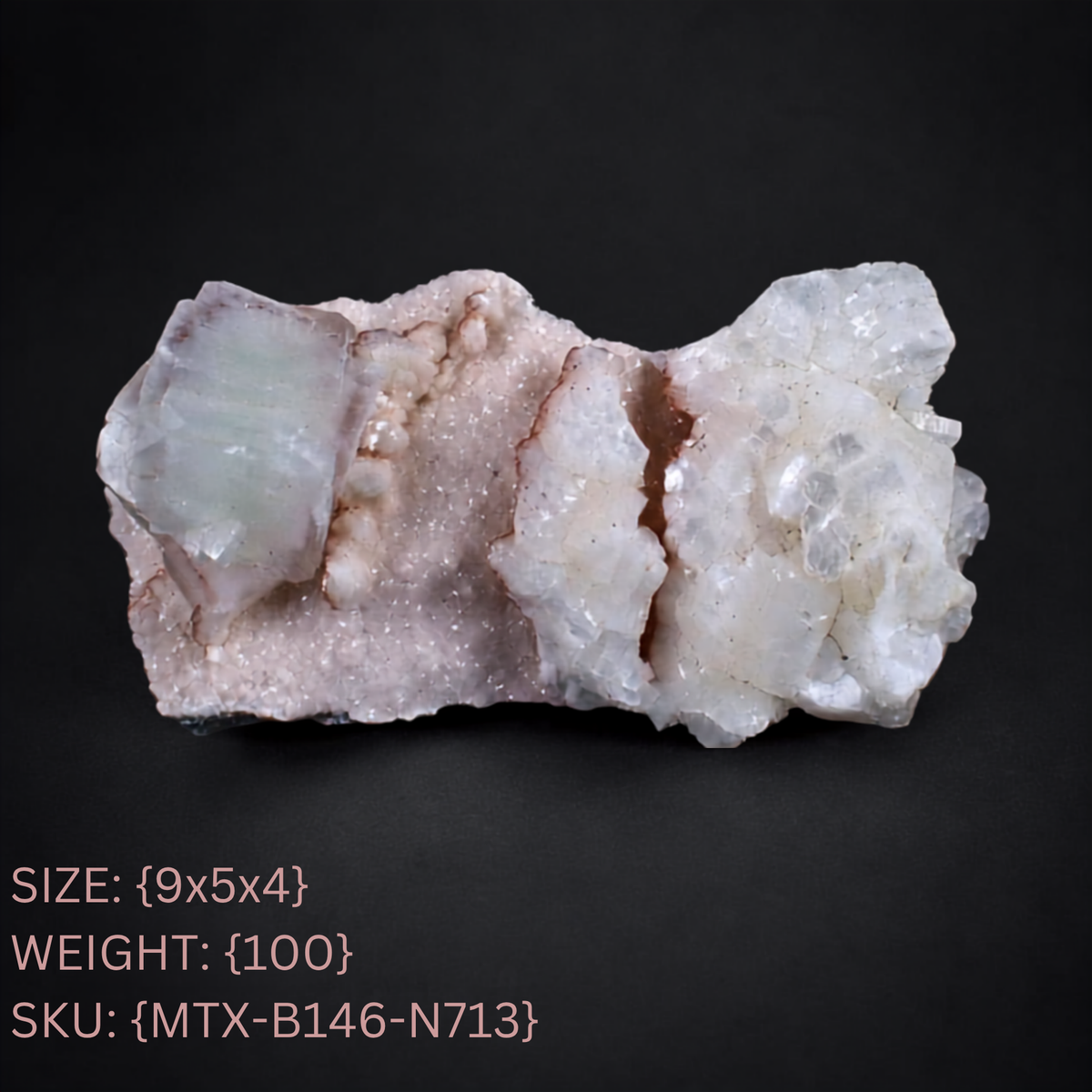 Natural Pink Apophyllite & Stilbite Crystal Cluster 9×5×4 cm