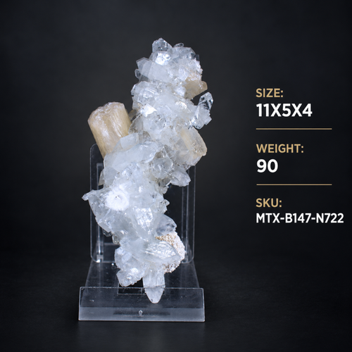 Apophyllite & Stilbite Crystal Cluster | 11 × 5 × 4 cm | 90 g