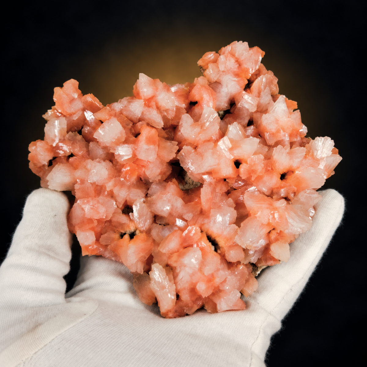 Natural Orange Stilbite Crystal Cluster – 320 g