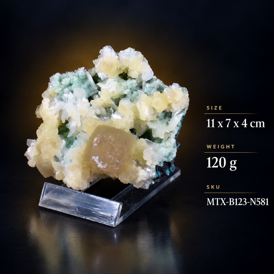 Natural Stilbite with Calcite Mineral Specimen – 120g