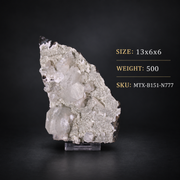 Natural White Apophyllite Crystal Cluster with Stilbite on Basalt Matrix – 500 g