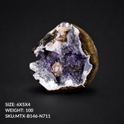 Natural Amethyst on Calcite Geode 6 × 5 × 4 cm