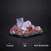 Apophyllite Crystals with Stilbite on Reddish Matrix | 7×4×4 cm | 50g