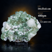 Natural Green Apophyllite with Heulandite Crystal Specimen – India