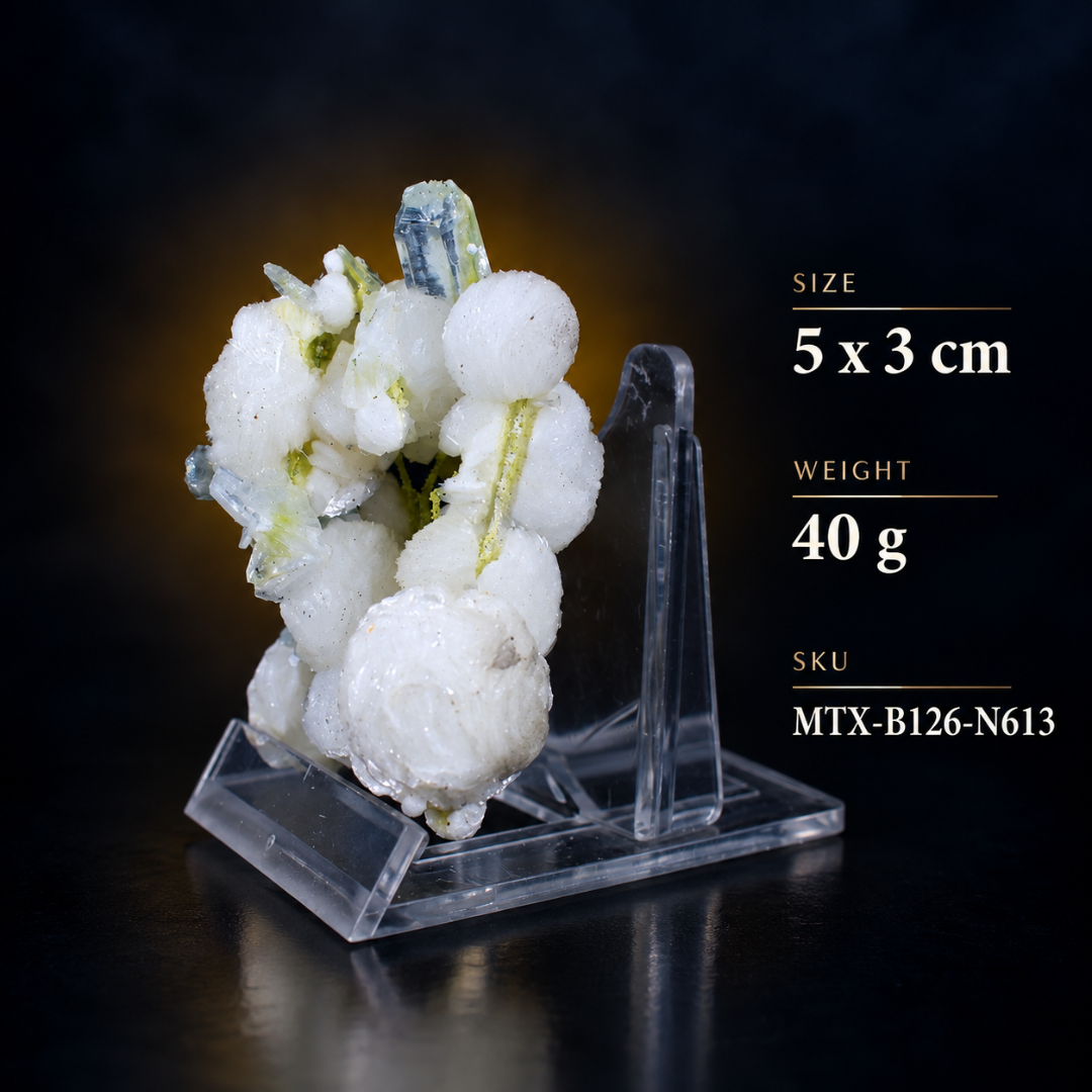 Natural Okenite with Apophyllite &amp; Heulandite Mineral Specimen – 40g