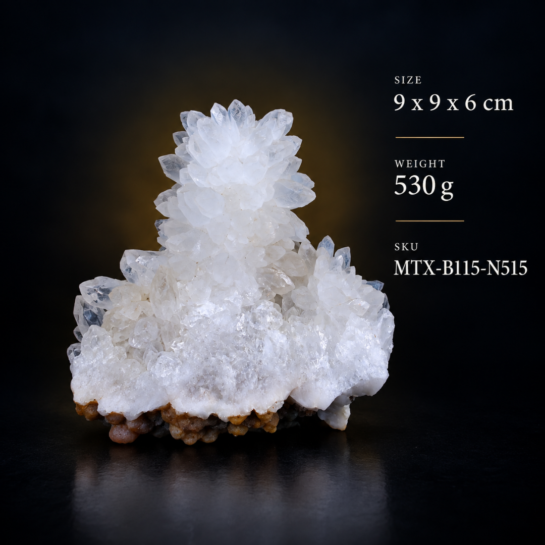 Natural White Crystal Mineral Cluster – 530 g