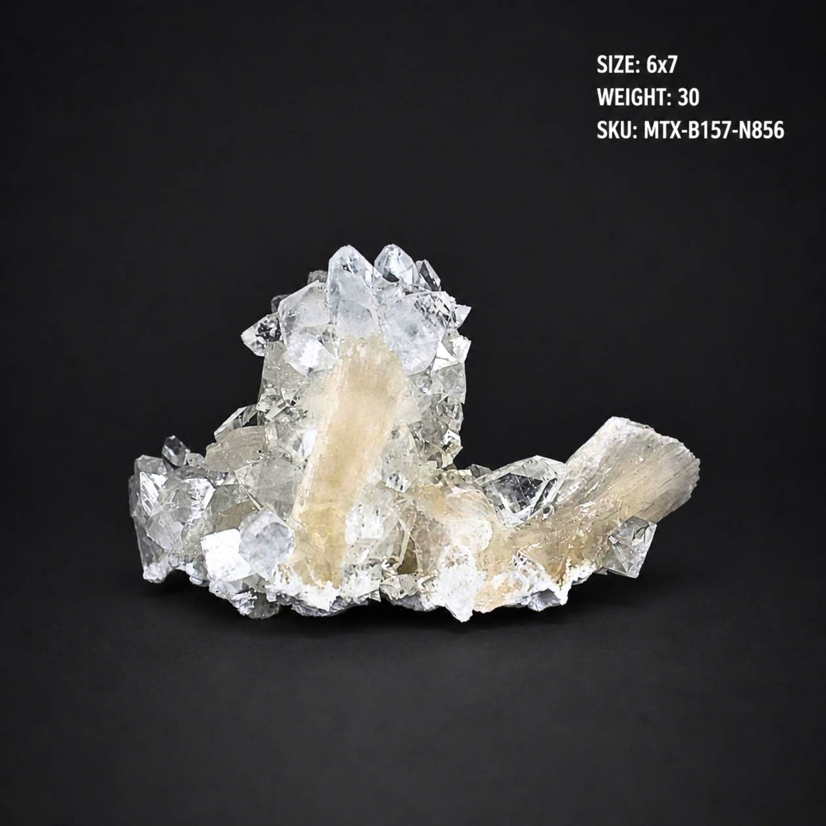 Natural Apophyllite with Stilbite Crystal Cluster – 30 g