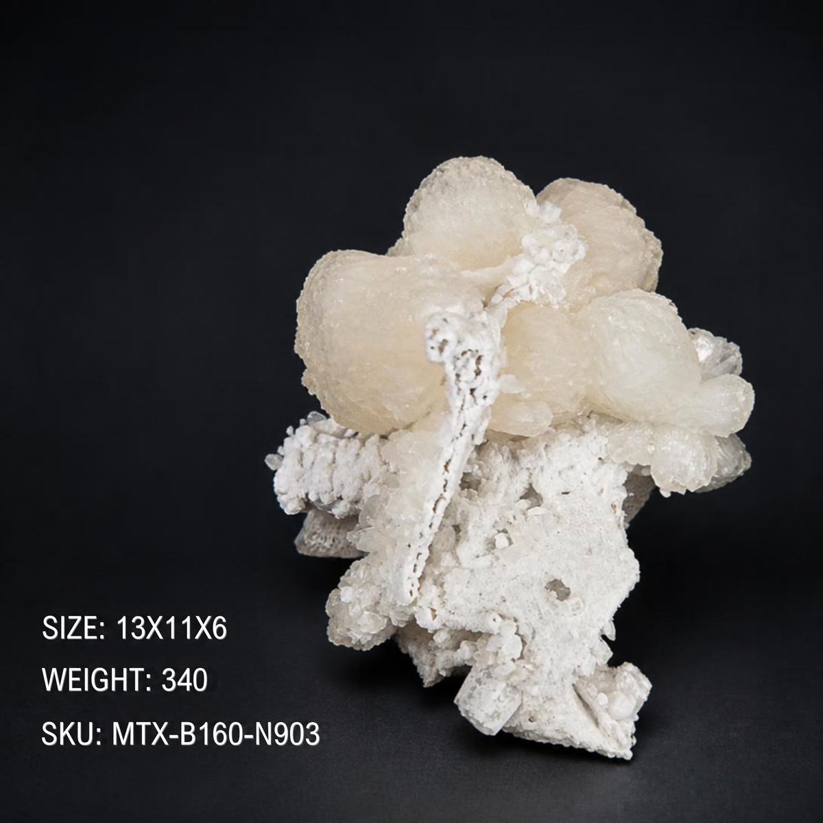 Natural Stilbite with Heulandite Crystal Cluster – 340 g