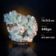 Natural Green Apophyllite with Heulandite & Scolecite Crystal Specimen – India