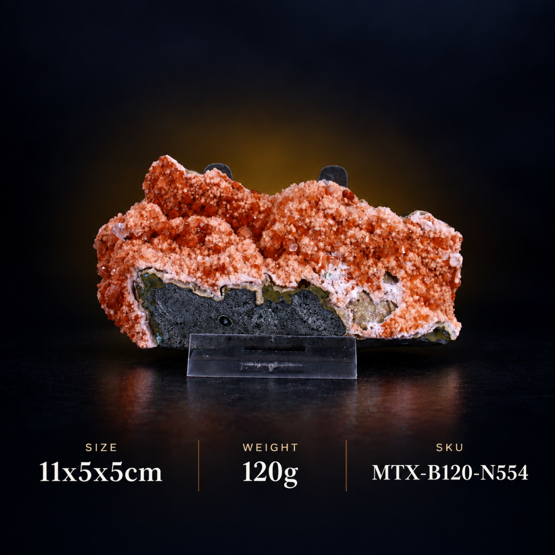 Natural Orange Stilbite Crystal Specimen – 120 g
