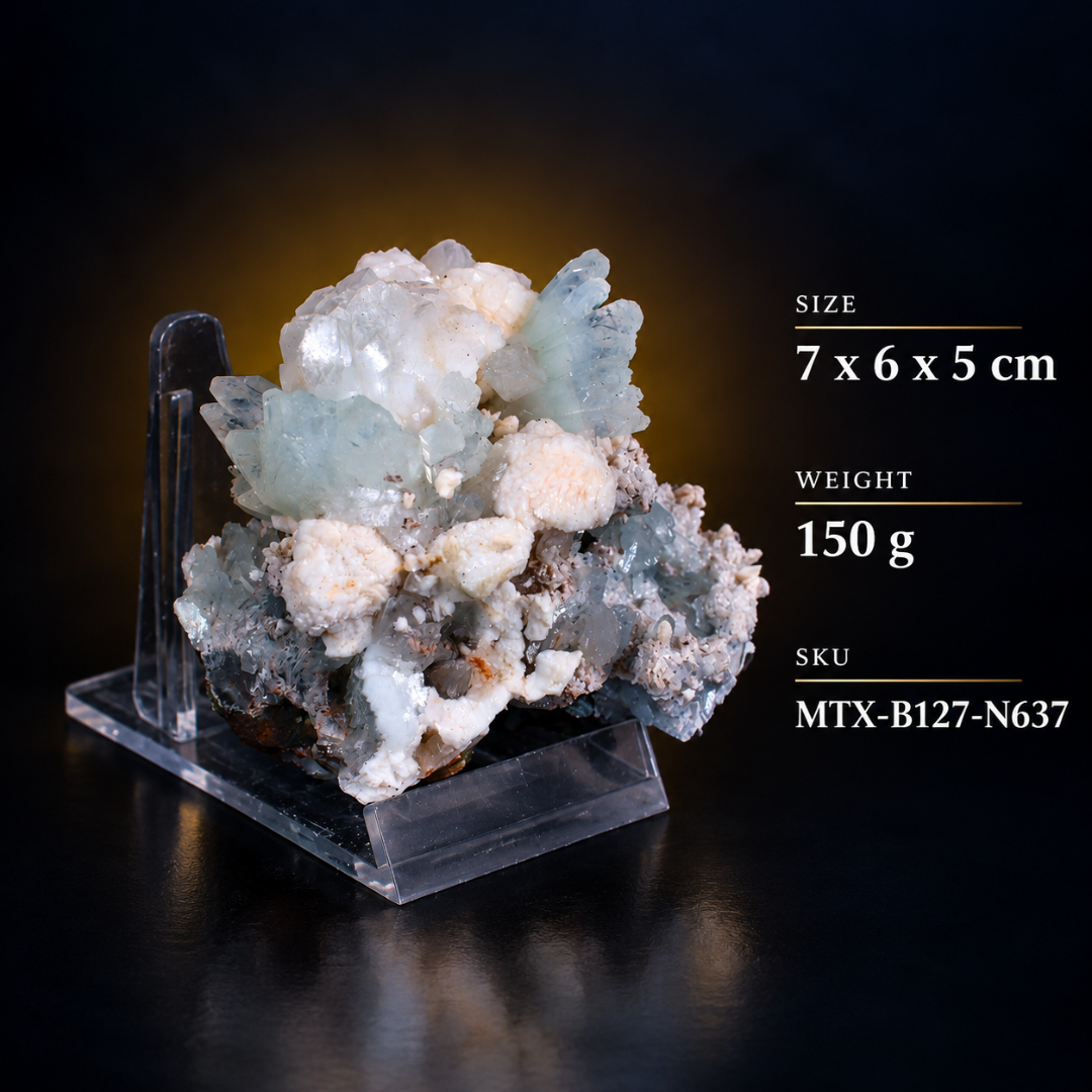 Natural Green Apophyllite with Heulandite Mineral Specimen – 150g