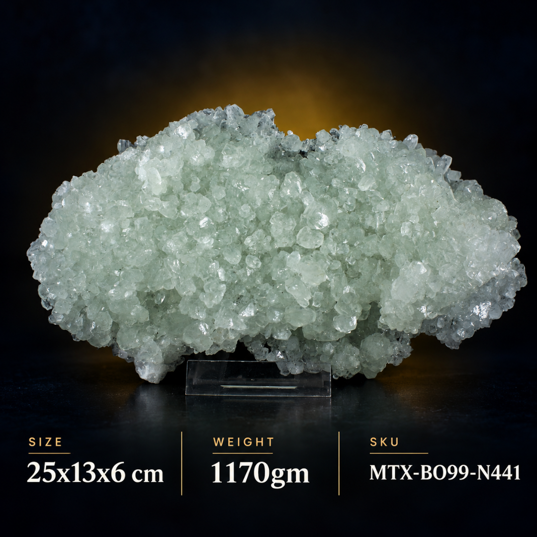 Natural Apophyllite Matrix Crystal Mineral Specimen – India