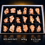 Natural Orange Peach Stilbite Crystal Specimen Lot – 18 Pieces