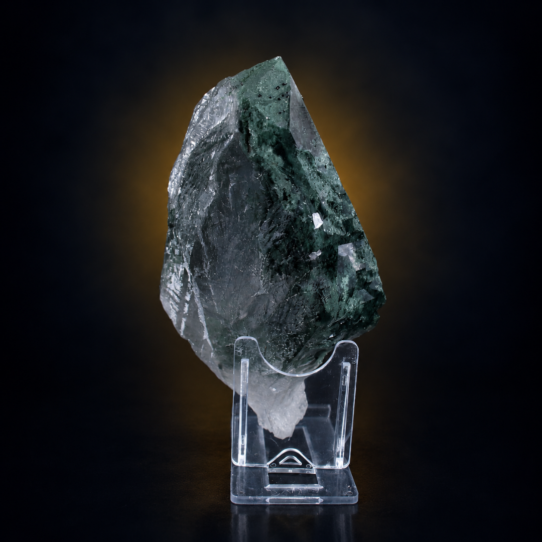 Natural Green Chlorite Himalayan Quartz Crystal – Mineral Specimen from India