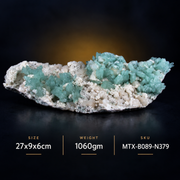 Natural Green Apophyllite with Mordenite Heulandite Crystal Specimen – India