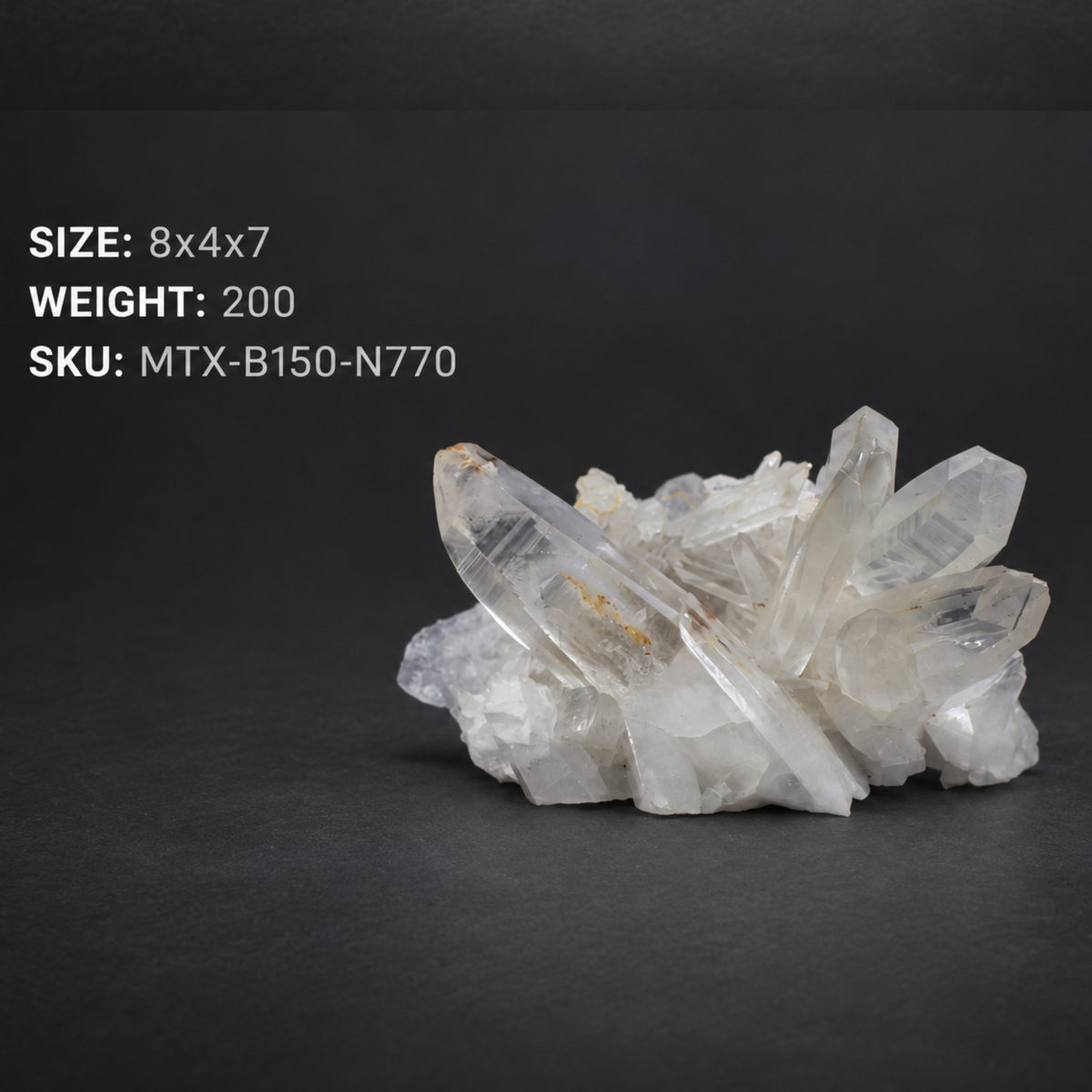 Himalayan Quartz Pointed Crystal Cluster 8×4×7 cm | 200g