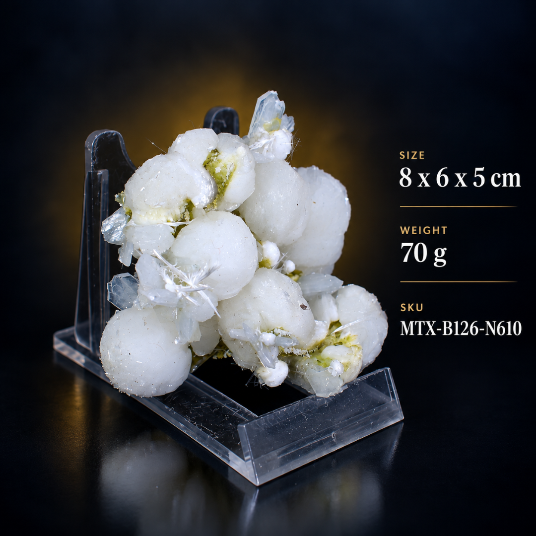 Natural Okenite with Apophyllite &amp; Heulandite Mineral Specimen – 70g