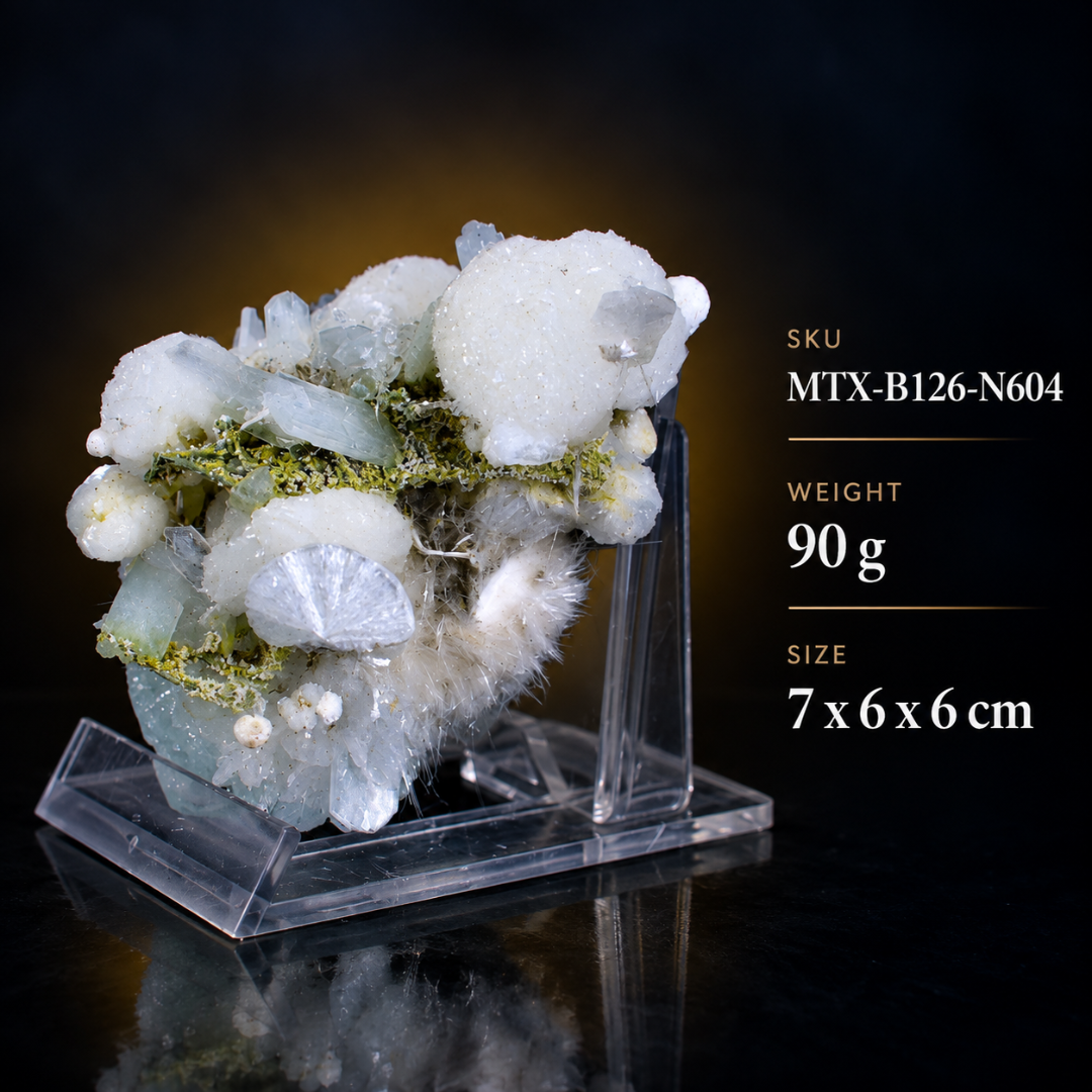 Natural Apophyllite with Heulandite Crystal Specimen – 90g