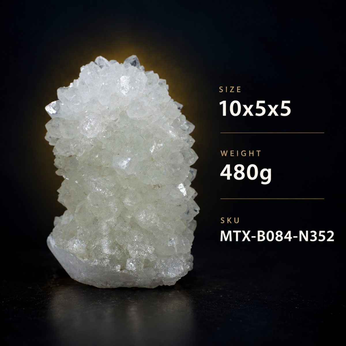 Natural Quartz Crystal Mineral Specimen – India