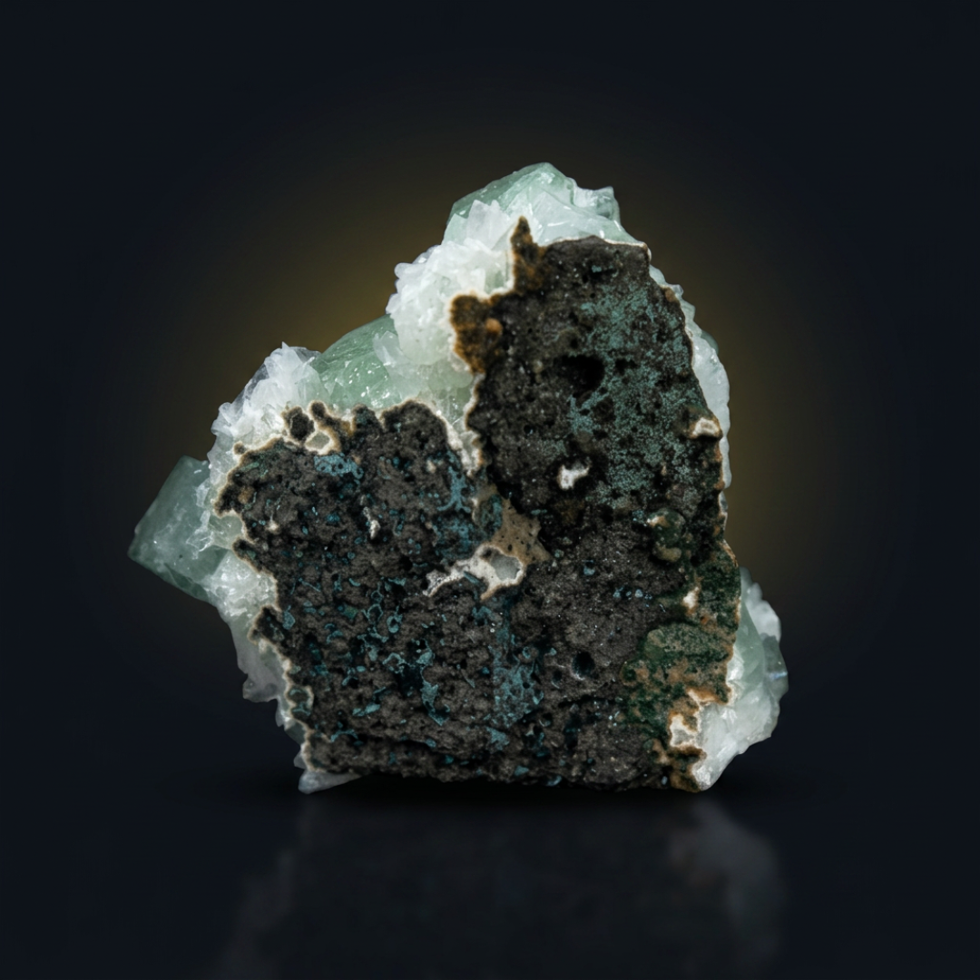 Apophyllite on White Crystalline Matrix · 160 g · 7 × 7 × 3 cm