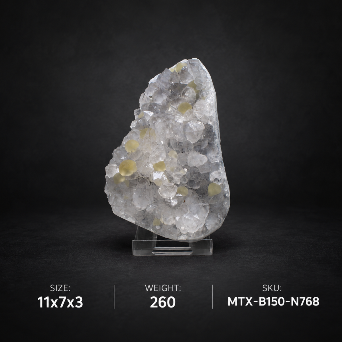 Botryoidal Yellow Fluorite on Quartz Crystal Specimen | 11×7×3 cm | 260g