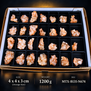 Natural Orange Peach Stilbite Crystal Specimen Lot – 32 Pieces