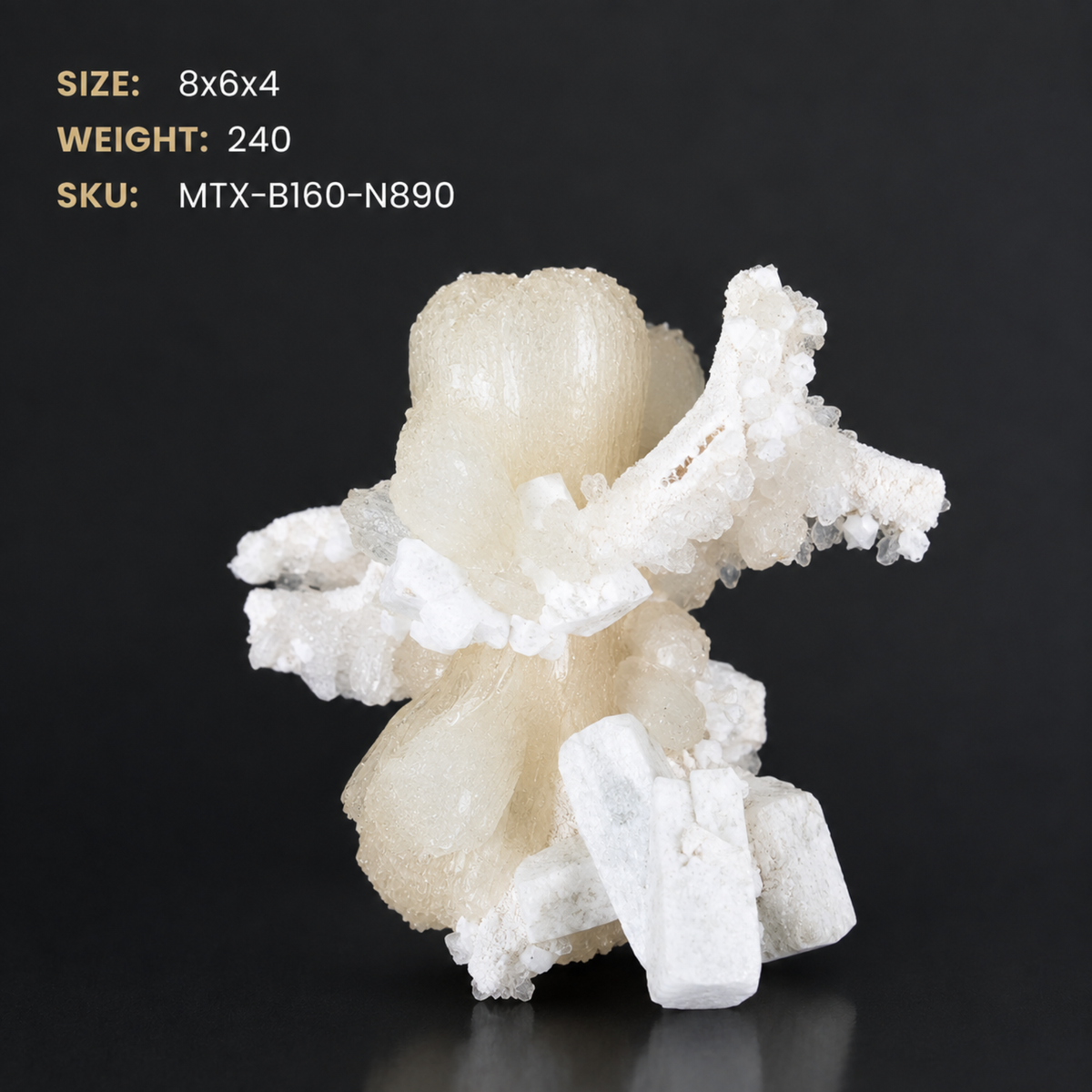 Natural Stilbite with Heulandite Crystal Cluster – 240 g