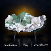 Green Apophyllite on White Matrix – Natural Mineral Specimen