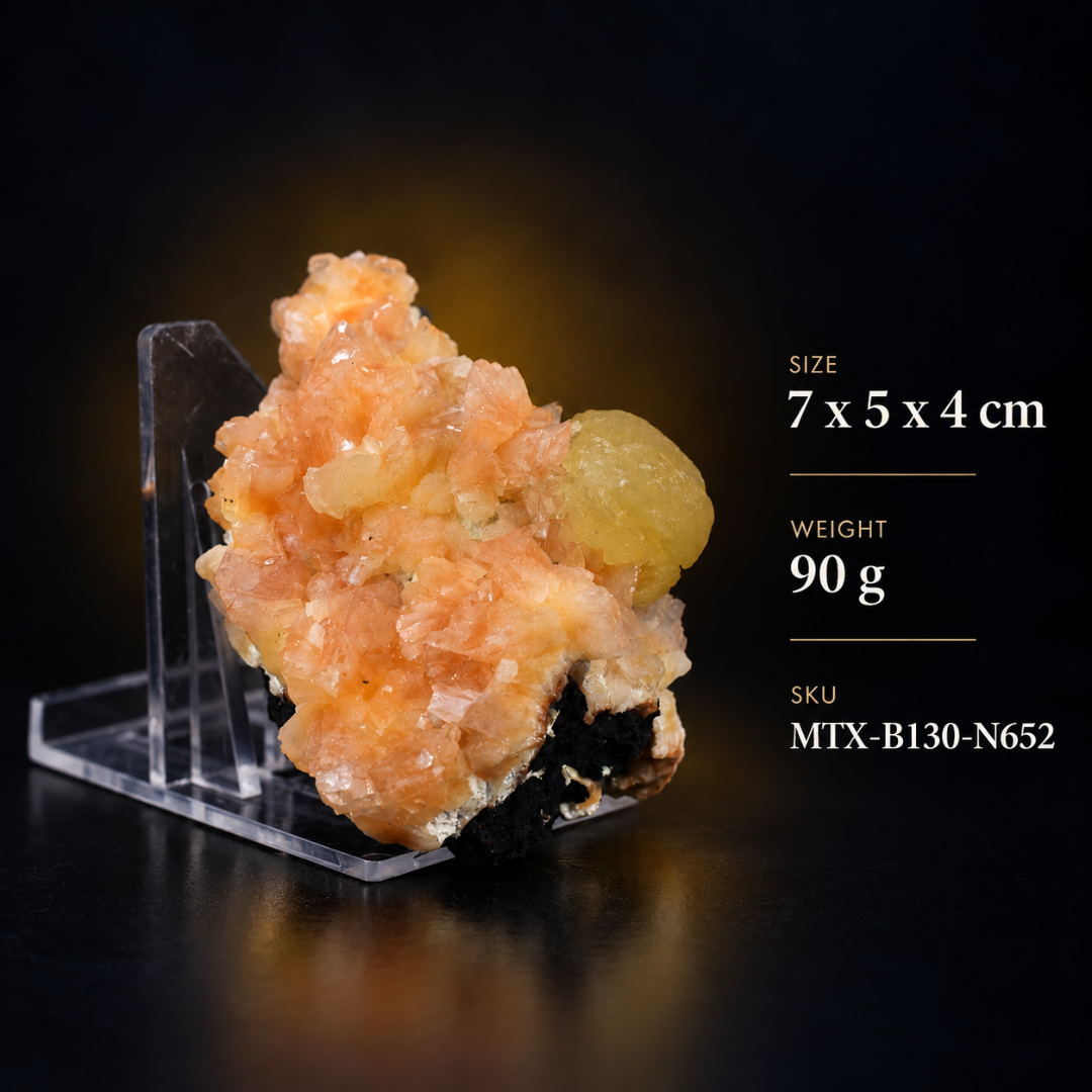 Natural Stilbite with Calcite Mineral Specimen – 90g