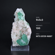 Natural Green Apophyllite with Stilbite Crystal Cluster – 100 g