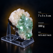Natural Green Apophyllite with Heulandite Mineral Specimen – 100g