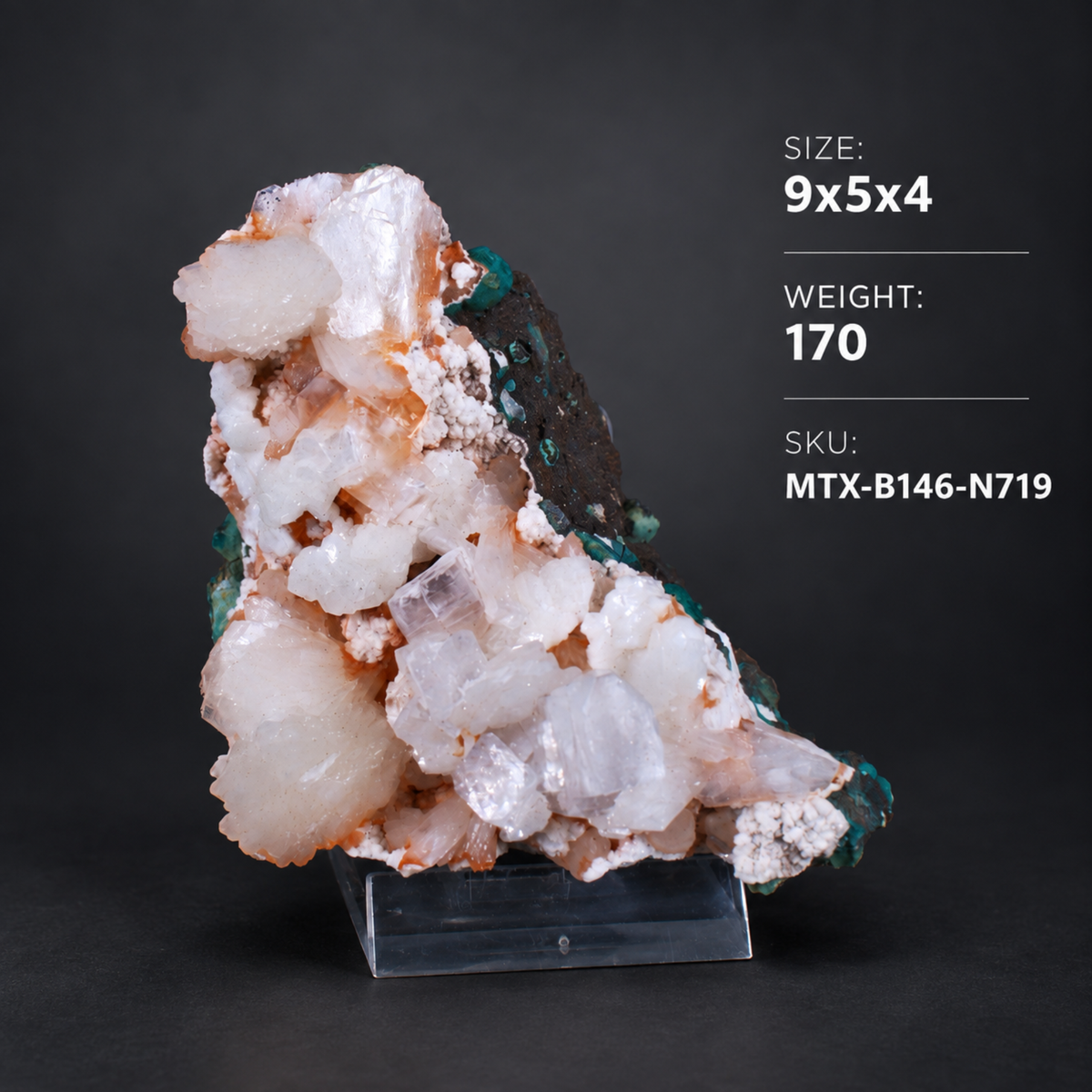 Stilbite & Peach-Pink Heulandite on Basalt Matrix | 9×5×4 cm | 170g
