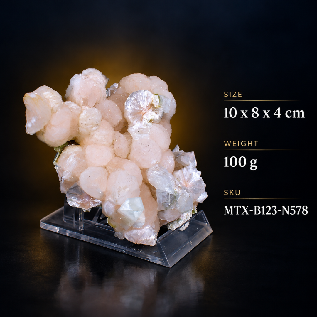 Natural Stilbite and Heulandite Crystal Specimen – 100g