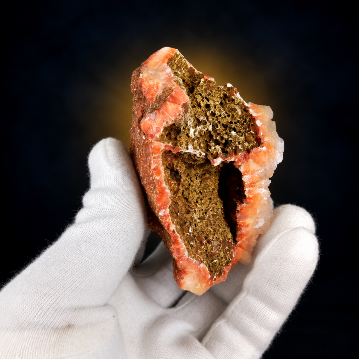 Natural Orange Stilbite Crystal Cluster – 160 g