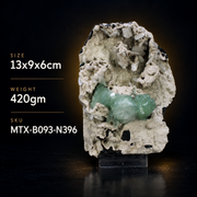 Natural Green Apophyllite with Heulandite Crystal Specimen – India