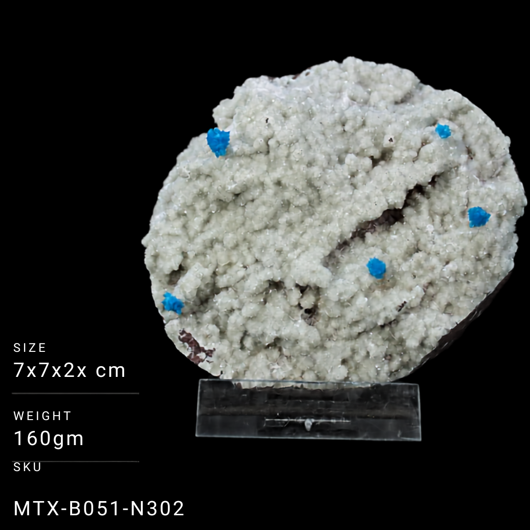 Natural Cavansite Crystal Matrix – Mineral Specimen from India