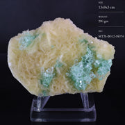 Natural Green Apophyllite with Stilbite Crystal Matrix Mineral Specimen from India 290 gm 13 × 9 × 3 cm