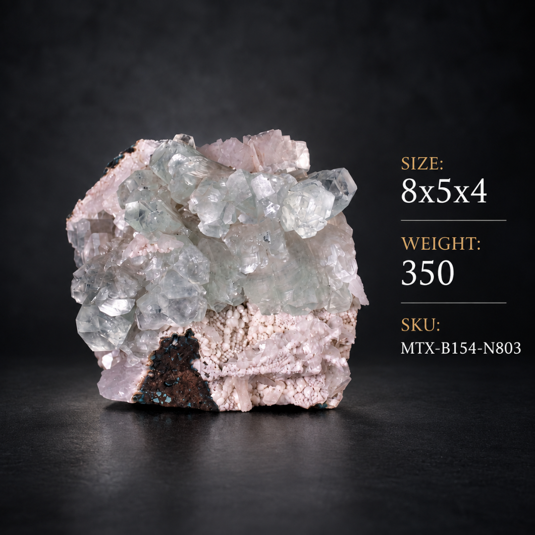Natural Green Apophyllite with Matrix – 350 g