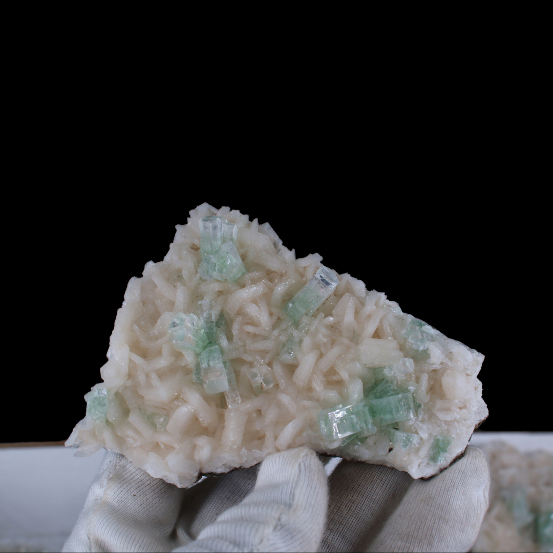 Natural Apophyllite with Heulandite Matrix Mineral Specimen Lot – 11 Pieces from India