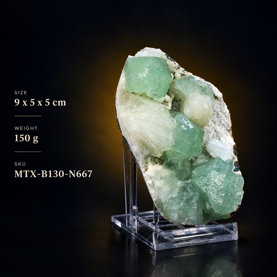 Natural Green Apophyllite Crystal Cluster – 150g