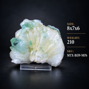 Natural Green Apophyllite on Heulandite Crystal Cluster – 210 g