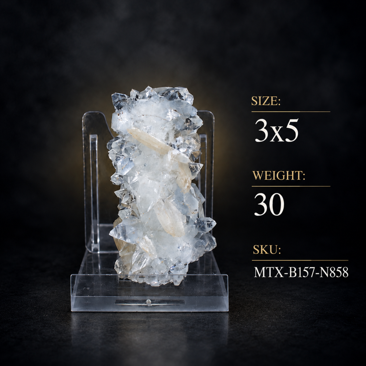 Natural Stilbite with Apophyllite Crystal Cluster – 30 g