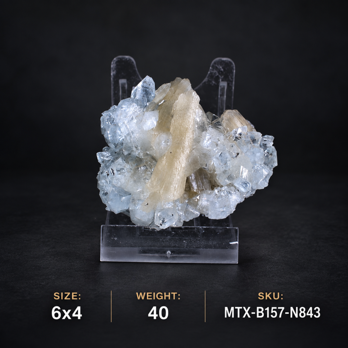 Natural Apophyllite with Stilbite Crystal Cluster – 40 g